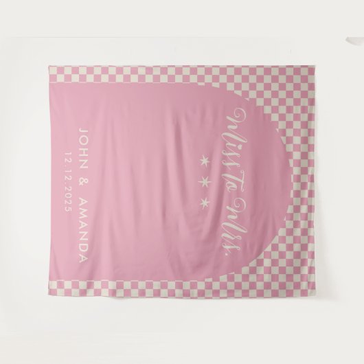 Retro Miss Brautparty Pink Mod Modern Wandteppich (Vorderseite (Horizontal))