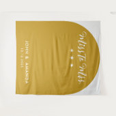 Retro Miss zu Brautparty Mustard Boho Wandteppich (Vorderseite (Horizontal))