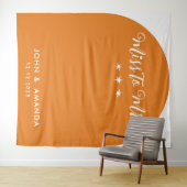 Retro Miss zu Brautparty Orange Boho 70er Wandteppich (Beispiel (Horizontal))