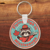 Retro Mississauga Raccoon Mountie Schlüsselanhänger (Rückseite)