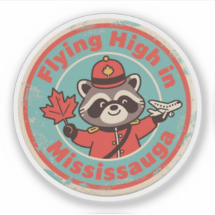 Retro Mississauga Waschbär Mountie Aufkleber