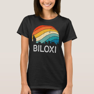 Retro Mississippi Biloxi Skyline Vintager Urban Sk T-Shirt