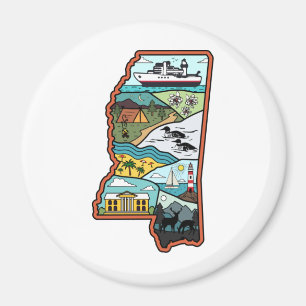 Retro Mississippi Magnet