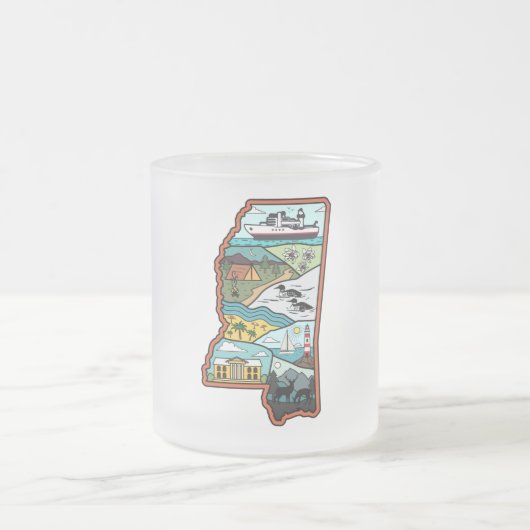 Retro Mississippi Mattglastasse (Mittel)