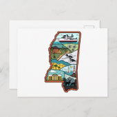 Retro Mississippi Postkarte (Vorne/Hinten)