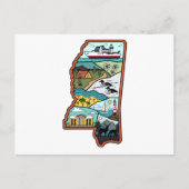 Retro Mississippi Postkarte (Vorderseite)