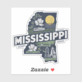 Retro Mississippi Staat Car Sticker (Blatt)