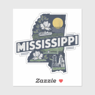 Retro Mississippi Staat Car Sticker