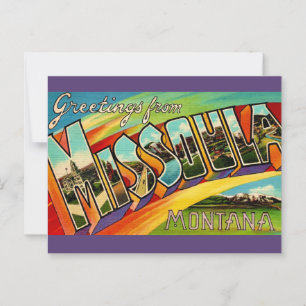 Retro Missoula MT  Postkarte