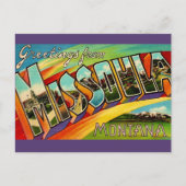Retro Missoula MT Postkarte (Vorderseite)
