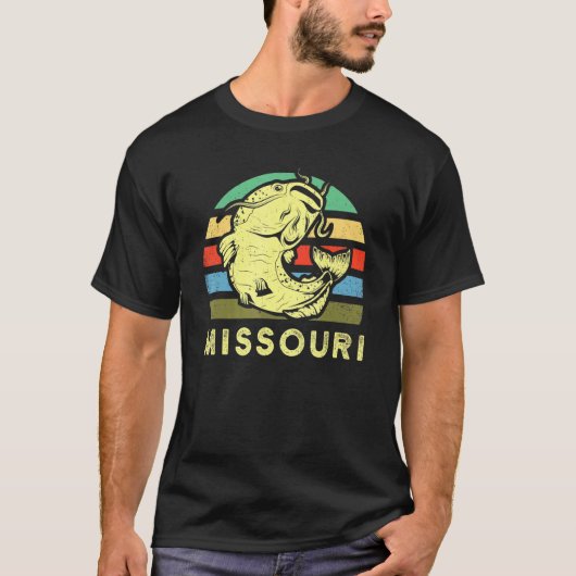 Retro Missouri Catfish Fisher T-Shirt (Vorderseite)