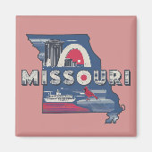 Retro Missouri Silhouette Magnet (Vorne)