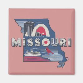 Retro Missouri Silhouette Magnet