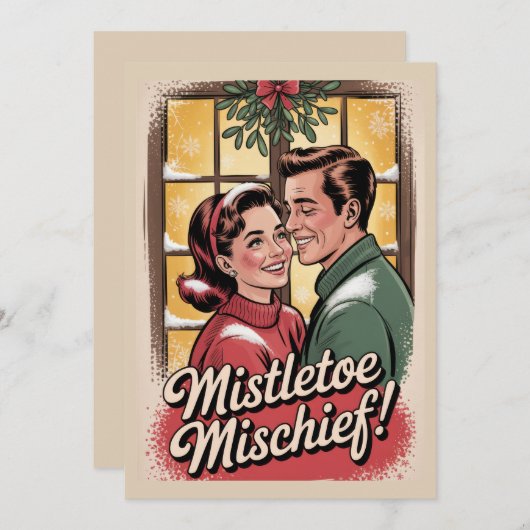Retro Misteltoe Unfug Weihnachten 1950er Jahre Vin (Vorne/Hinten)