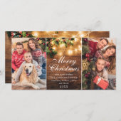 Retro Mistletoe Rustic Frohe Weihnachtsgrüße Feiertagskarte (Vorne/Hinten)