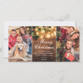 Retro Mistletoe Rustic Frohe Weihnachtsgrüße Feiertagskarte