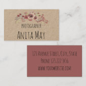 Retro, mit Blumen, elegant, Vintag Visitenkarte (Vorne/Hinten)