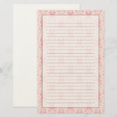 Retro mit Blumendamast Briefpapier (Vorne/Hinten)