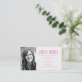 Retro mit Blumendamast des Foto-Abschlusses | Telefonnummerkarte (Stehend Vorderseite)