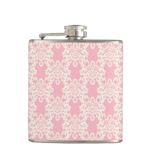 Retro mit Blumendamast Flachmann
