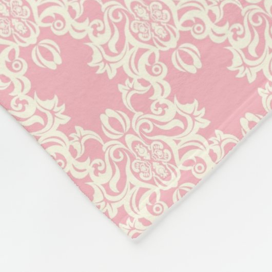 Retro mit Blumendamast Fleecedecke (Ecke)