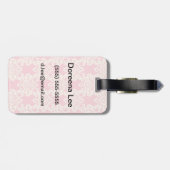 Retro mit Blumendamast Gepäckanhänger (Rückseite horizontal)