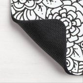 Retro mit Blumengekritzel Mousepad (Ecke)