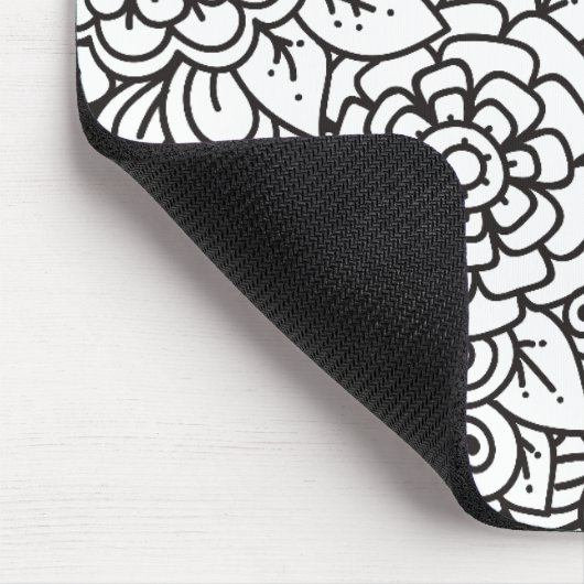 Retro mit Blumengekritzel Mousepad (Ecke)