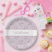 Retro mit Blumenmuster Pappteller (Party)