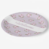 Retro mit Blumenmuster Pappteller (Schrägansicht)