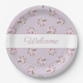 Retro mit Blumenmuster Pappteller (Vorderseite)