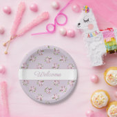 Retro mit Blumenmuster Pappteller (Party)