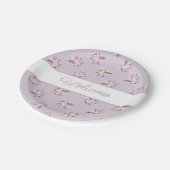 Retro mit Blumenmuster Pappteller (Schrägansicht)