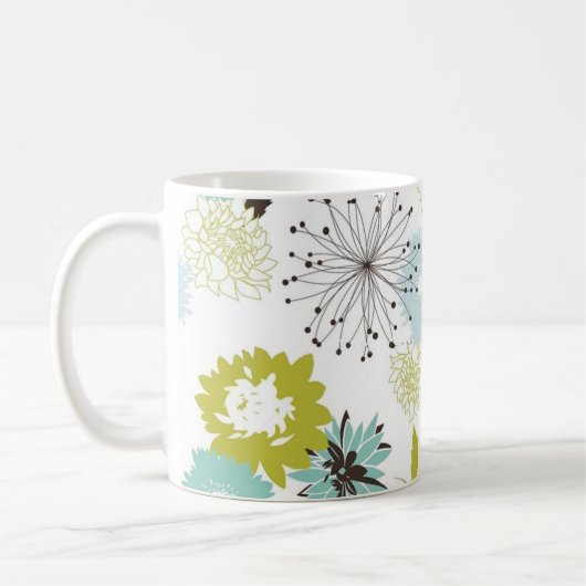 Retro mit Blumennahtloses Kaffeetasse (Links)