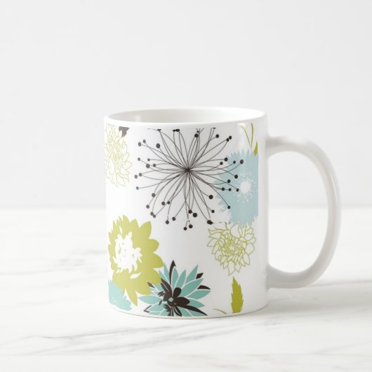 Retro mit Blumennahtloses Kaffeetasse (Rechts)