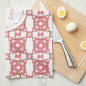 Retro mit Blumenpattern.text. Geschirrtuch (Viertel Falte)