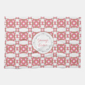 Retro mit Blumenpattern.text. Geschirrtuch (Horizontal)