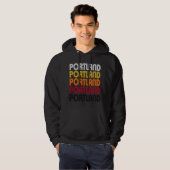 Retro mit Kapuze Pullover-Sweatshirt Portlands Hoodie (Vorne ganz)