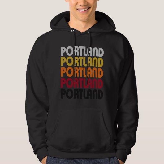 Retro mit Kapuze Pullover-Sweatshirt Portlands Hoodie (Vorderseite)