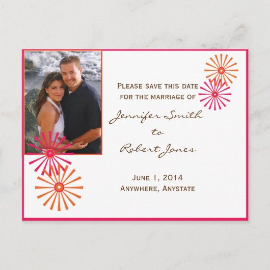 Retro mit moderner Drehung Sternexplosion Ankündigungspostkarte (Vorderseite)