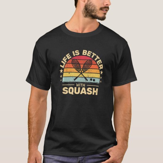 Retro mit Squash for Squash Player T-Shirt (Vorderseite)