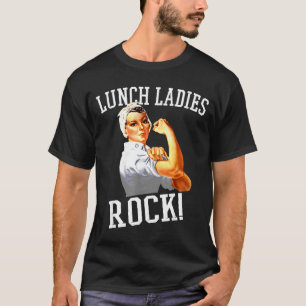 Retro-Mittagessen-Damen rocken Cafeteria-Mitarbeit T-Shirt