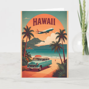 Retro-Mitte des 20. Jahrhunderts Hawaii-Reise-Tour Karte