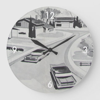 Retro Mitte des 20. Jahrhunderts Modern Große Wanduhr