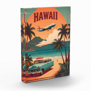 Retro-Mitte des Jahrhunderts 50er Hawaii-Reise-Tou Fotoblock