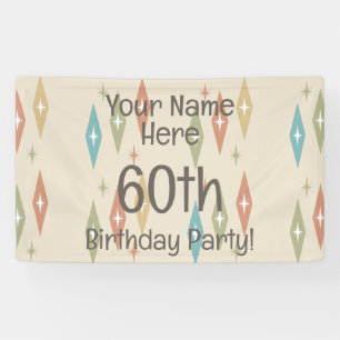Retro-Mitte-des-Jahrhunderts 60. Geburtstag Banner