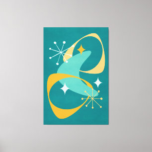 Retro Mitte des Jahrhunderts Atomares Weltraumzeit Leinwanddruck