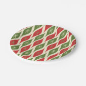 Retro Mitte des Jahrhunderts Atomzeitalter Weihnac Pappteller (Schrägansicht)