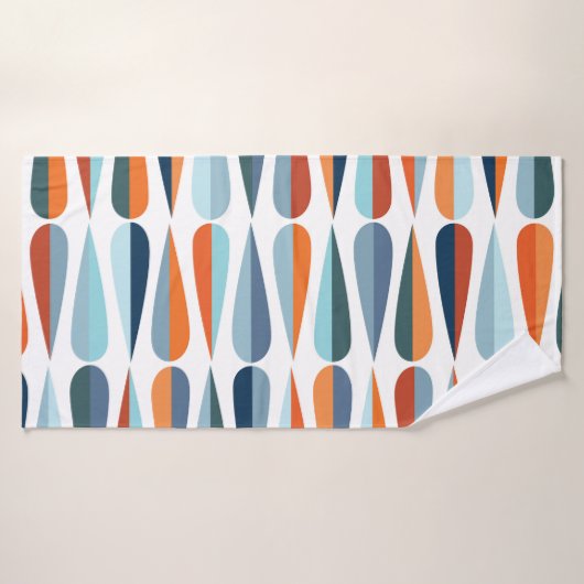 Retro Mitte des Jahrhunderts, Fallformen Muster. Badehandtuch (Badehandtuch)