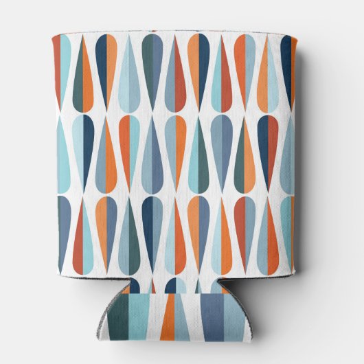 Retro Mitte des Jahrhunderts, Fallformen Muster. Dosenkühler (Rückseite)